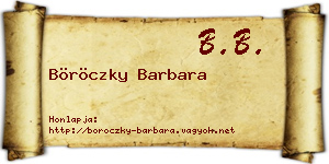 Böröczky Barbara névjegykártya