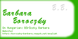 barbara boroczky business card